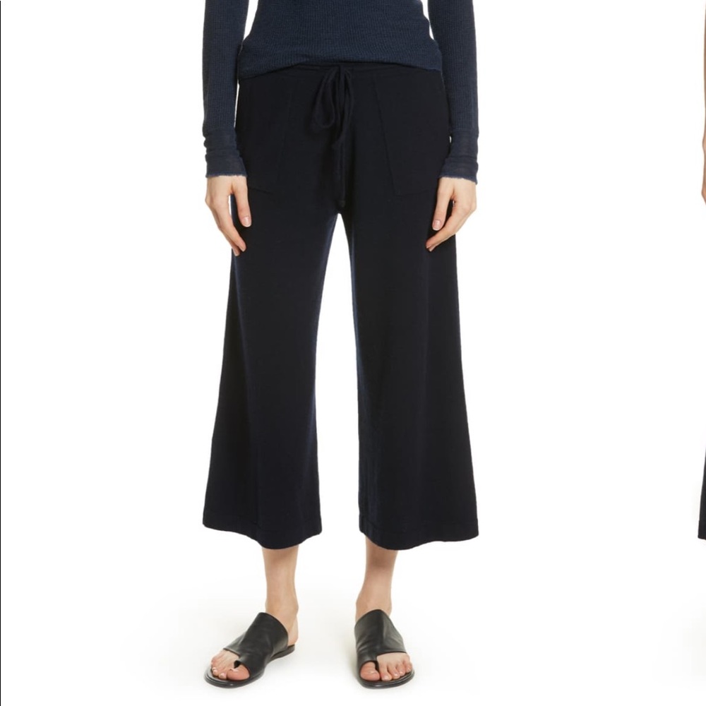 NWT Vince Wide Leg Wool & Cashmere Knit Crop Pants